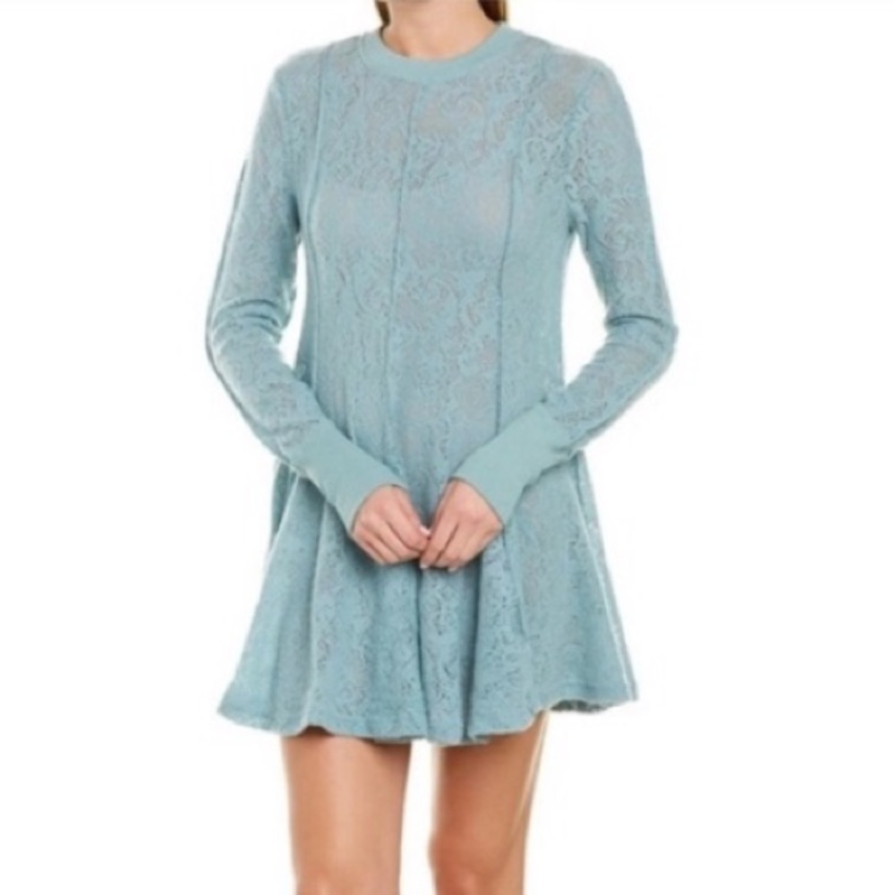 Free People Coffee in the Morning Long Sleeve Mini Dress - New with Tag!